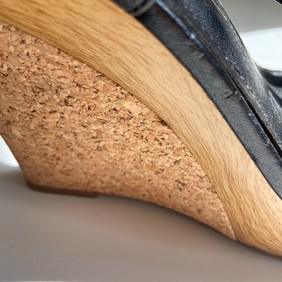 Black Jessica Simpson Wedges with Gold Studs - Picture 9 of 10